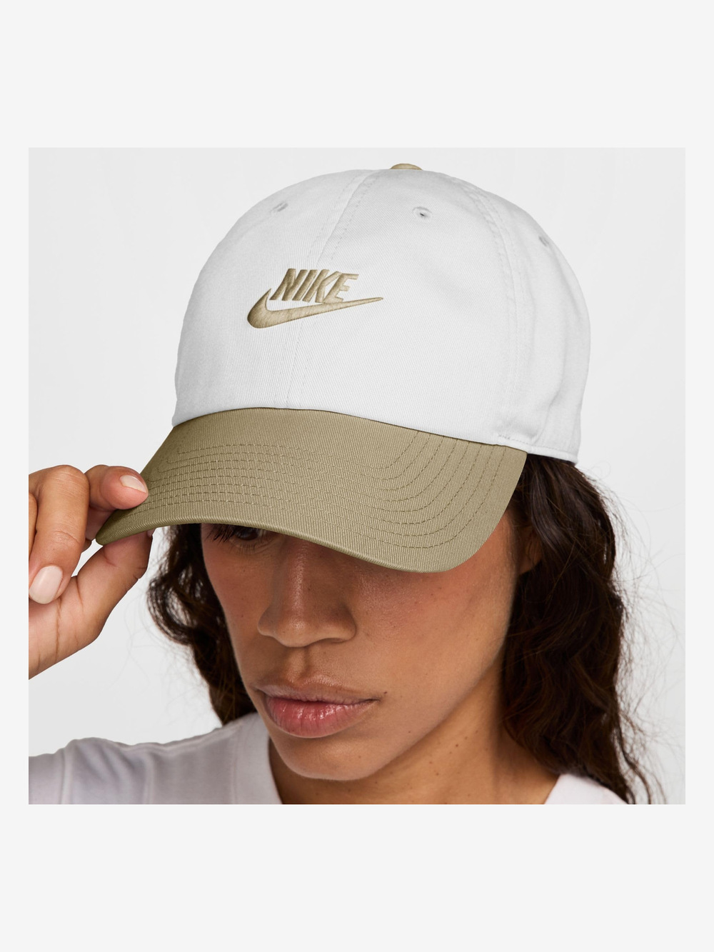 Unisex Adult Club Unstructured Futura Wash Cap | White, Parachute Beige | Size L